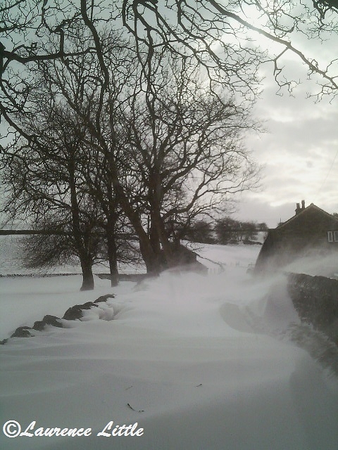 Yorkshire, blowing snow